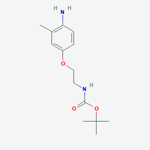 molecular formula C14H22N2O3 B3114477 1-(1,1-Dimethylethoxycarbonylamino)-2-(4-amino-3-methylphenoxy)ethane CAS No. 201853-05-6