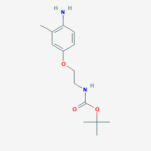 molecular formula C14H22N2O3 B3114477 1-(1,1-二甲基乙氧羰基氨基)-2-(4-氨基-3-甲基苯氧基)乙烷 CAS No. 201853-05-6