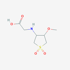 molecular formula C7H13NO5S B3114521 2-[(4-Methoxy-1,1-dioxothiolan-3-yl)amino]acetic acid CAS No. 201996-71-6