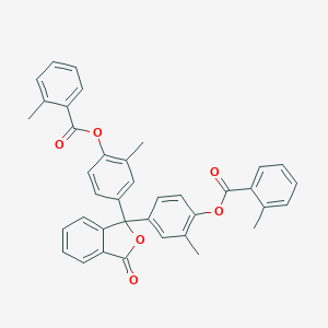 molecular formula C38H30O6 B311457 2-Methyl-4-(1-{3-methyl-4-[(2-methylbenzoyl)oxy]phenyl}-3-oxo-1,3-dihydro-2-benzofuran-1-yl)phenyl 2-methylbenzoate 