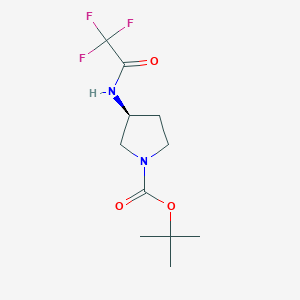 molecular formula C11H17F3N2O3 B3114581 叔丁基(3S)-3-[(三氟乙酰)氨基]吡咯烷-1-甲酸酯 CAS No. 202267-26-3