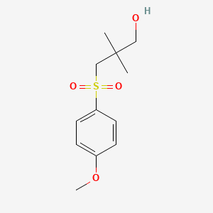 molecular formula C12H18O4S B3114586 3-[(4-Methoxyphenyl)sulfonyl]-2,2-dimethylpropan-1-ol CAS No. 202665-76-7