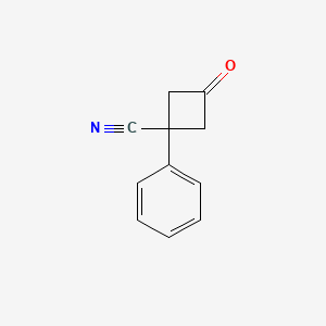 molecular formula C11H9NO B3114595 3-Oxo-1-phenylcyclobutane-1-carbonitrile CAS No. 202737-51-7
