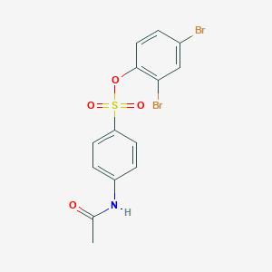 molecular formula C14H11Br2NO4S B311460 2,4-Dibromophenyl 4-(acetylamino)benzenesulfonate 
