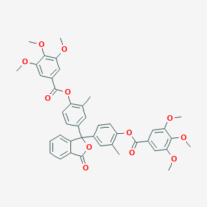 molecular formula C42H38O12 B311461 2-Methyl-4-(1-{3-methyl-4-[(3,4,5-trimethoxybenzoyl)oxy]phenyl}-3-oxo-1,3-dihydro-2-benzofuran-1-yl)phenyl 3,4,5-trimethoxybenzoate 