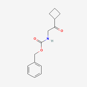 molecular formula C14H17NO3 B3114624 Carbamic acid, N-(2-cyclobutyl-2-oxoethyl)-, phenylmethyl ester CAS No. 2029548-19-2