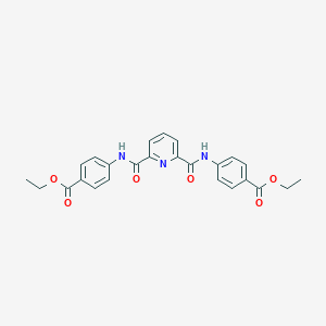 molecular formula C25H23N3O6 B311464 Ethyl4-{[(6-{[4-(ethoxycarbonyl)anilino]carbonyl}-2-pyridinyl)carbonyl]amino}benzoate 