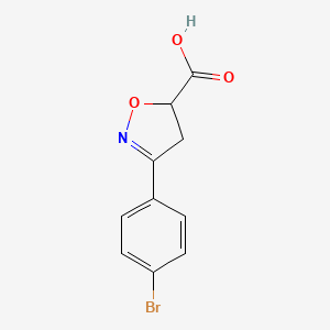 molecular formula C10H8BrNO3 B3114664 3-(4-bromophenyl)-4,5-dihydro-1,2-oxazole-5-carboxylic Acid CAS No. 203392-15-8