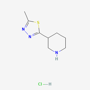 molecular formula C8H14ClN3S B3114669 盐酸 3-(5-甲基-1,3,4-噻二唑-2-基)哌啶 CAS No. 2034154-74-8