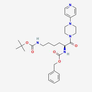 molecular formula C28H39N5O5 B3114777 (S)-benzyl tert-butyl (6-oxo-6-(4-(pyridin-4-yl)piperazin-1-yl)hexane-1,5-diyl)dicarbamate CAS No. 204692-51-3
