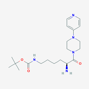 molecular formula C20H33N5O3 B3114782 (S)-tert-butyl (5-amino-6-oxo-6-(4-(pyridin-4-yl)piperazin-1-yl)hexyl)carbamate CAS No. 204692-66-0