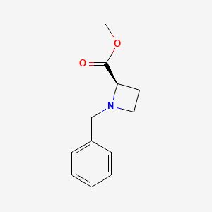 molecular formula C12H15NO2 B3114851 甲基(2R)-1-苄基氮杂环丁烷-2-羧酸酯 CAS No. 205443-23-8