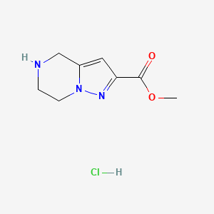 molecular formula C8H12ClN3O2 B3114913 Methyl 4,5,6,7-tetrahydropyrazolo[1,5-a]pyrazine-2-carboxylate hydrochloride CAS No. 2055405-85-9