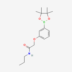 molecular formula C17H26BNO4 B3114943 N-propyl-2-(3-(4,4,5,5-tetramethyl-1,3,2-dioxaborolan-2-yl)phenoxy)acetamide CAS No. 2057448-33-4