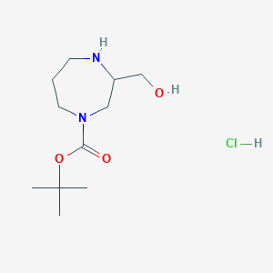 molecular formula C11H23ClN2O3 B3115017 N-Boc-3-(羟甲基)-1,4-二氮杂环戊烷-HCl CAS No. 2061979-40-4