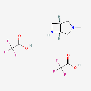 molecular formula C10H14F6N2O4 B3115086 (1R,5R)-3-methyl-3,6-diazabicyclo[3.2.0]heptane; bis(trifluoroacetic acid) CAS No. 2068137-95-9