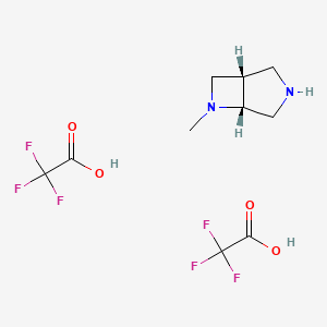 molecular formula C10H14F6N2O4 B3115087 (1S,5R)-6-methyl-3,6-diazabicyclo[3.2.0]heptane; bis(trifluoroacetic acid) CAS No. 2068138-20-3