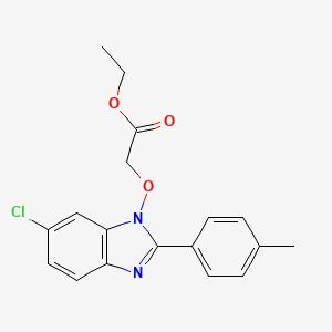 molecular formula C18H17ClN2O3 B3115091 ethyl 2-{[6-chloro-2-(4-methylphenyl)-1H-1,3-benzimidazol-1-yl]oxy}acetate CAS No. 206983-10-0