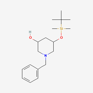 molecular formula C18H31NO2Si B3115101 1-Benzyl-5-((tert-butyldimethylsilyl)oxy)piperidin-3-ol CAS No. 2070014-70-7