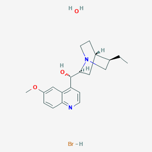 molecular formula C20H29BrN2O3 B3115150 (S)-[(2S,4S,5R)-5-乙基-1-氮杂双环[2.2.2]辛-2-基]-(6-甲氧基喹啉-4-基)甲醇；水合物；氢溴化物 CAS No. 207386-86-5