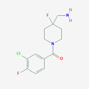 molecular formula C13H15ClF2N2O B3115191 [1-(3-Chloro-4-fluorobenzoyl)-4-fluoropiperidin-4-YL]methanamine CAS No. 208111-39-1