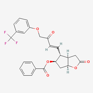 molecular formula C25H21F3O6 B3115198 2H-Cyclopenta[b]furan-2-one, 5-(benzoyloxy)hexahydro-4-[(1E)-3-oxo-4-[3-(trifluoromethyl)phenoxy]-1-buten-1-yl]-, (3aR,4R,5R,6aS)- CAS No. 208111-98-2