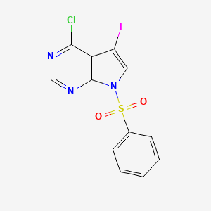 molecular formula C12H7ClIN3O2S B3115212 4-chloro-5-iodo-7-(phenylsulfonyl)-7H-pyrrolo[2,3-d]pyrimidine CAS No. 208459-84-1
