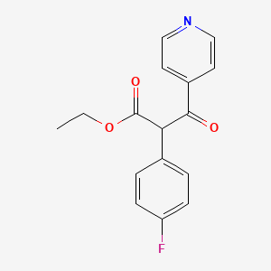 molecular formula C16H14FNO3 B3115231 Ethyl 2-(4-fluorophenyl)-3-oxo-3-(4-pyridyl)-propionate CAS No. 208655-02-1