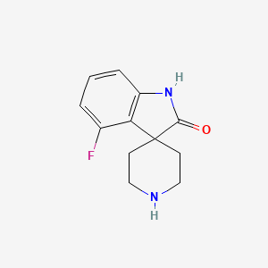 molecular formula C12H13FN2O B3115256 4-Fluorospiro[indoline-3,4'-piperidin]-2-one CAS No. 2089292-91-9