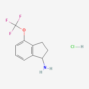 molecular formula C10H11ClF3NO B3115266 4-(三氟甲氧基)-2,3-二氢-1H-茚-1-胺盐酸盐 CAS No. 2089378-62-9