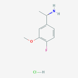molecular formula C9H13ClFNO B3115270 (S)-1-(4-氟-3-甲氧基苯基)乙胺盐酸盐 CAS No. 2089389-09-1