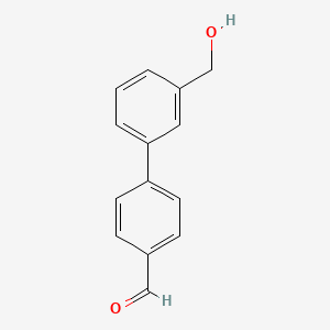 molecular formula C14H12O2 B3115277 3'-(Hydroxymethyl)-[1,1'-biphenyl]-4-carbaldehyde CAS No. 208941-47-3