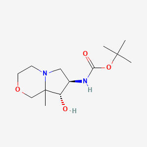molecular formula C13H24N2O4 B3115280 Racemic-Tert-Butyl ((7R,8S)-8-Hydroxy-8A-Methylhexahydro-1H-Pyrrolo[2,1-C][1,4]Oxazin-7-Yl)Carbamate CAS No. 2089592-38-9
