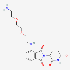 molecular formula C19H24N4O6 B3115336 4-((2-(2-(2-Aminoethoxy)ethoxy)ethyl)amino)-2-(2,6-dioxopiperidin-3-yl)isoindoline-1,3-dione CAS No. 2093416-32-9