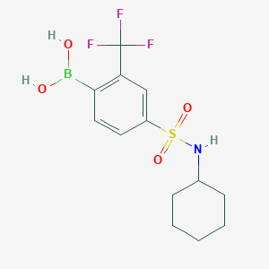 molecular formula C13H17BF3NO4S B3115385 4-(N-Cyclohexylsulfamoyl)-2-trifluoromethylphenylboronic acid CAS No. 2096329-66-5