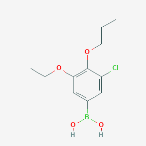 molecular formula C11H16BClO4 B3115425 3-Chloro-5-ethoxy-4-propoxyphenylboronic acid CAS No. 2096338-74-6