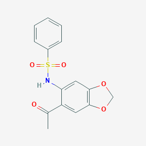 molecular formula C15H13NO5S B311544 N-(6-acetyl-1,3-benzodioxol-5-yl)benzenesulfonamide 