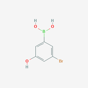 molecular formula C6H6BBrO3 B3115442 3-溴-5-羟基苯基硼酸 CAS No. 2096341-66-9