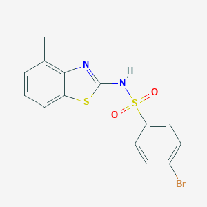 molecular formula C14H11BrN2O2S2 B311546 4-bromo-N-(4-methyl-1,3-benzothiazol-2-yl)benzenesulfonamide 