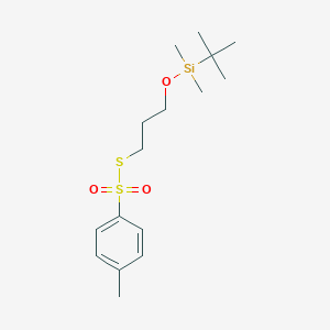 molecular formula C16H28O3S2Si B3115472 S-(3-((tert-butyldimethylsilyl)oxy)propyl) 4-methylbenzenesulfonothioate CAS No. 209688-85-7