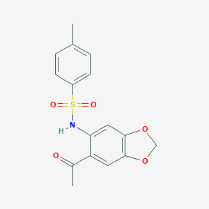 molecular formula C16H15NO5S B311548 N-(6-acetyl-1,3-benzodioxol-5-yl)-4-methylbenzenesulfonamide 