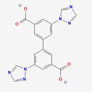 molecular formula C18H12N6O4 B3115495 5,5'-Di(1H-1,2,4-triazol-1-yl)-[1,1'-biphenyl]-3,3'-dicarboxylic acid CAS No. 2097938-53-7