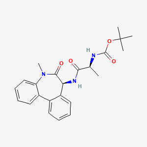 molecular formula C23H27N3O4 B3115540 tert-Butyl ((S)-1-(((S)-5-methyl-6-oxo-6,7-dihydro-5H-dibenzo[b,d]azepin-7-yl)amino)-1-oxopropan-2-yl)carbamate CAS No. 209984-33-8
