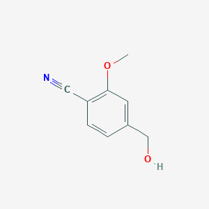 molecular formula C9H9NO2 B3115549 4-(hydroxymethyl)-2-methoxyBenzonitrile CAS No. 210037-77-7