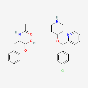 molecular formula C28H32ClN3O4 B3115556 (S)-2-((4-氯苯基)(哌啶-4-氧基)甲基)吡啶 (S)-2-乙酰氨基-3-苯基丙酸酯 CAS No. 210095-66-2