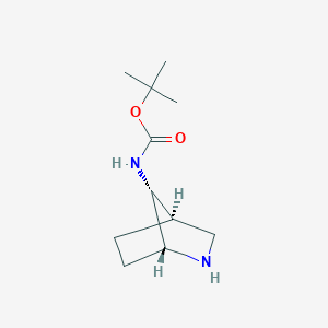 molecular formula C11H20N2O2 B3115568 叔丁基 N-[(1R,4R,7R)-2-氮杂双环[2.2.1]庚烷-7-基]氨基甲酸酯 CAS No. 2101335-28-6