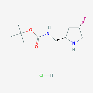 molecular formula C10H20ClFN2O2 B3115588 tert-Butyl (((2S,4S)-4-fluoropyrrolidin-2-yl)methyl)carbamate hydrochloride CAS No. 2101775-09-9