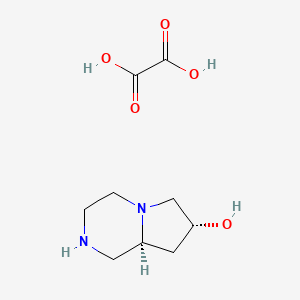 molecular formula C9H16N2O5 B3115600 (7R,8aS)-八氢吡咯并[1,2-a]哌嗪-7-醇；草酸 CAS No. 2102409-52-7