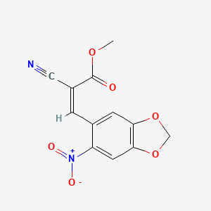 molecular formula C12H8N2O6 B3115669 methyl (2Z)-2-cyano-3-(6-nitro-2H-1,3-benzodioxol-5-yl)prop-2-enoate CAS No. 210628-85-6