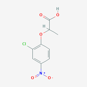 molecular formula C9H8ClNO5 B3115759 2-(2-氯-4-硝基苯氧基)丙酸 CAS No. 21105-10-2